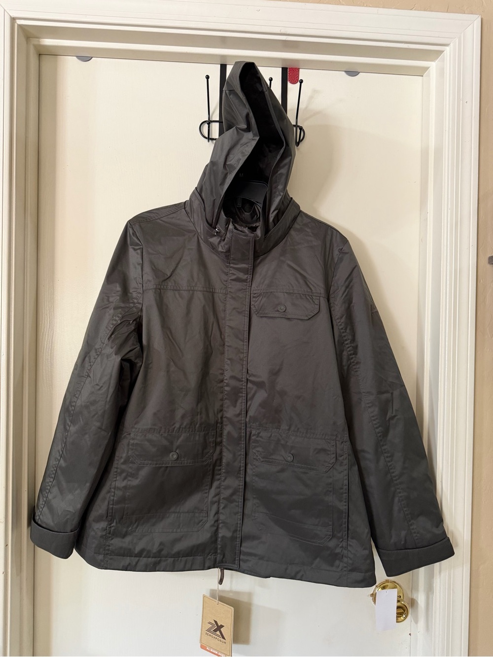 ZeroXposur Men's Hooded Raincoat in Dark Gray (292)